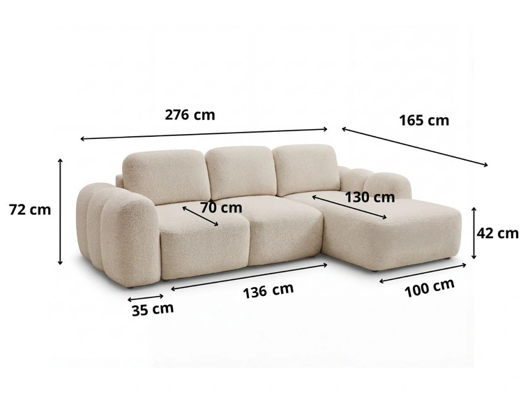 Ecksofa L-Form mit Schlaffunktion und Bettkasten Avelin Rechts Grau