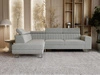 Ecksofa mit Schlaffunktion und Bettkasten Berona links Grau