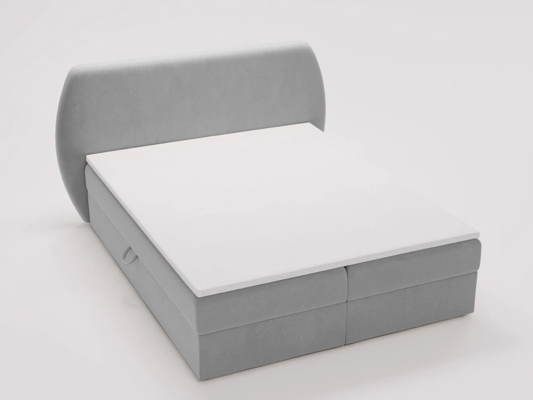 Boxspringbett mit Bettkasten 120x200 Bogota Hellgrau