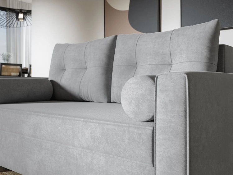 Schlafsofa mit Bettfunktion und Bettkasten Pori Creme