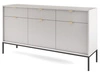 Wohnzimmerset Amber Grau, Schwarz Frame