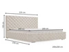Polsterbett mit Bettkasten und Lattenrost 200x200 Astra Beige