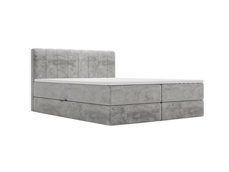 Boxspringbett mit Bettkasten 160x200 Forte Hellgrau