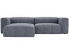 Ecksofa L-Form Links Moderne Cord Ecksofa Landi Grau