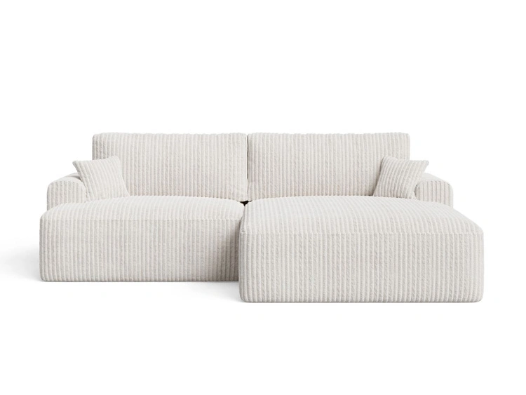 Ecksofa L-Form mit Schlaffunktion und Bettkasten Serene Rechts Creme
