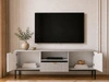 TV-Lowboard mit Schublade und Türen Amber Grau, Schwarz Frame
