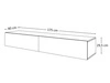 Hängendes TV-Lowboard mit zwei Türen 175 cm Sorelle Schwarz Matt