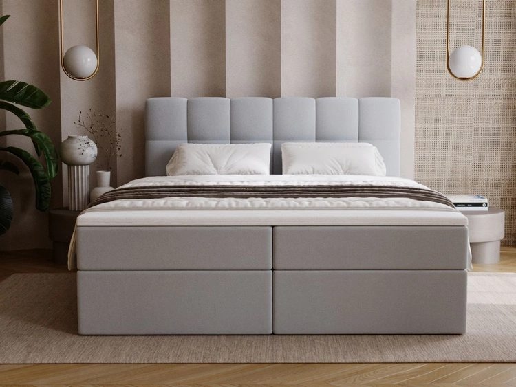 Boxspringbett mit Bettkasten 200x200 Maison Grau
