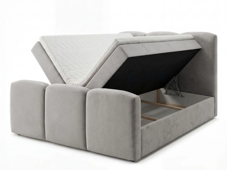 Boxspringbett mit Bettkasten 180x200 Campi Grau