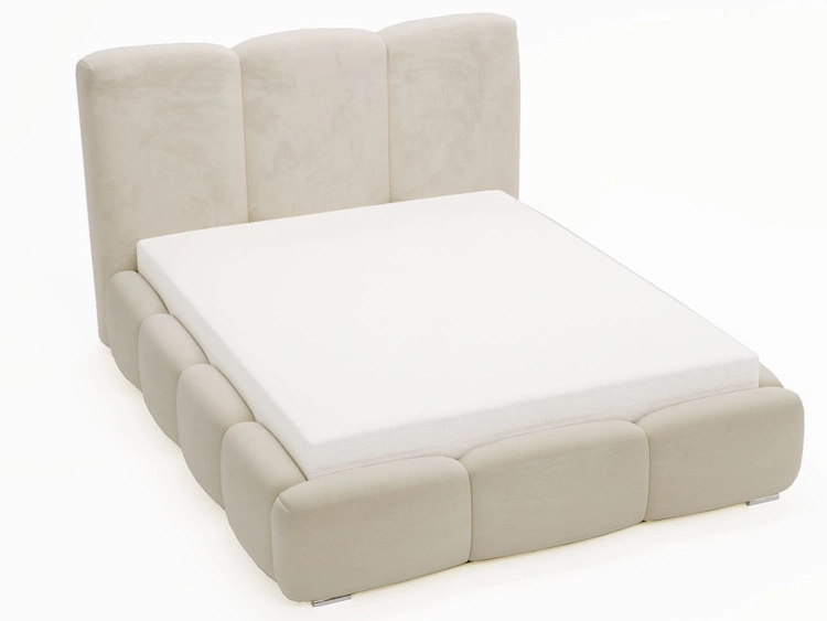 Polsterbett mit Bettkasten und Lattenrost 200x200 Bubble Beige