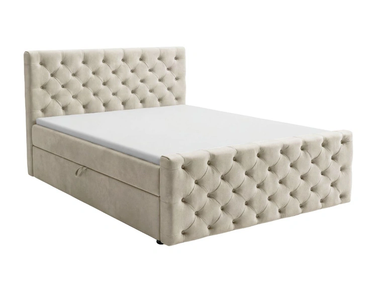 Boxspringbett mit Bettkasten 180x200 Montego Creme