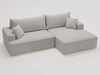 Ecksofa L-Form Rechts mit Schlaffunktion und Bettkasten California Hellgrau