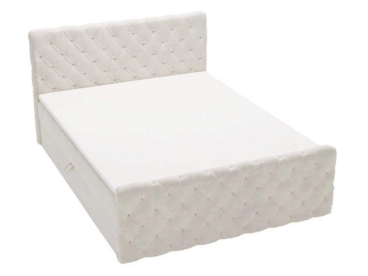 Boxspringbett mit Bettkasten 140x200 Lunaris Creme