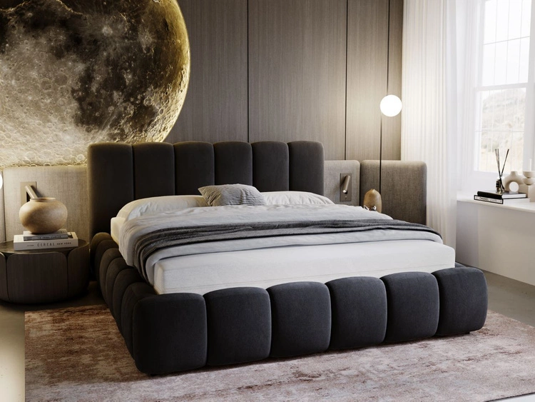 Polsterbett Ohne Bettkasten mit Lattenrost 120x200 Cloud Anthrazit