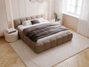 Polsterbett mit Bettkasten und Lattenrost 200x200 Cloud Low Bouclé-Stoff Braun