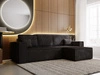Ecksofa L-Form mit Schlaffunktion und Bettkasten Prato XL Schwarz 