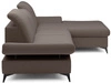 Ecksofa L-Form Rechts mit Schlaffunktion und Bettkasten Hannover Dunkelbraun