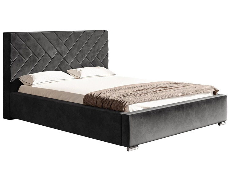 Polsterbett mit Bettkasten und Lattenrost 140x200 Tonale Dunkelgrau