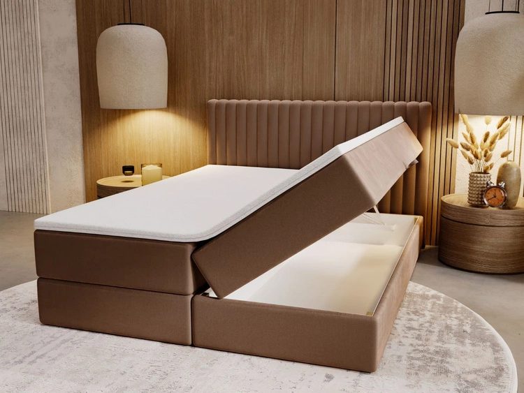 Boxspringbett mit Bettkasten 200x200 Marbella Braun