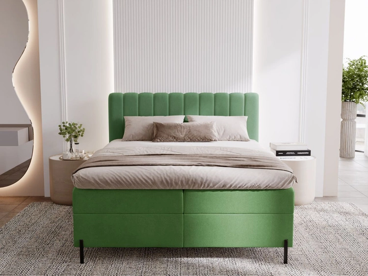 Boxspringbett mit Bettkasten 140x200 Primavera Grün
