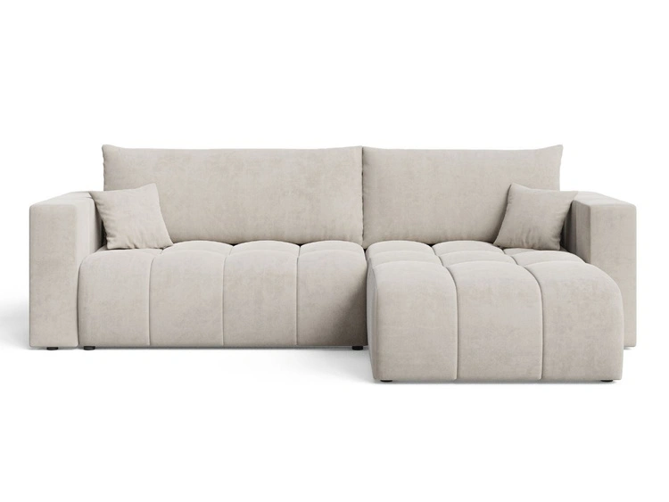 Ecksofa L-Form mit Schlaffunktion und Bettkasten Neva Beige