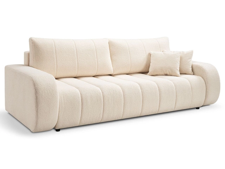 Schlafsofa mit Bettfunktion und Bettkasten Adoro Hellbeige