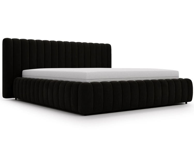 Polsterbett mit Bettkasten und Lattenrost 180x200 Bliss Schwarz