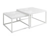 Couchtisch auf weißem Gestell Asumi Weiß Hochglanz 40x46