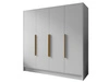 Kleiderschrank 200 cm Perugia Weiß mit goldenen Griffen