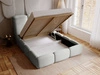 Polsterbett mit Bettkasten und Lattenrost 140x200 Bubble Hellgrau