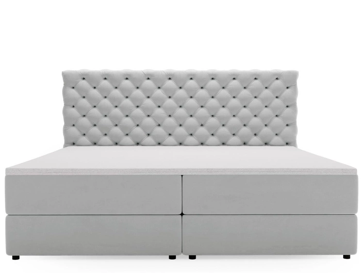 Boxspringbett mit Bettkasten 200x200 Bergamo Hellgrau