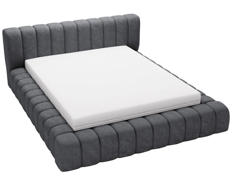 Polsterbett mit Bettkasten und Lattenrost 120x200 Italia Dunkelgrau