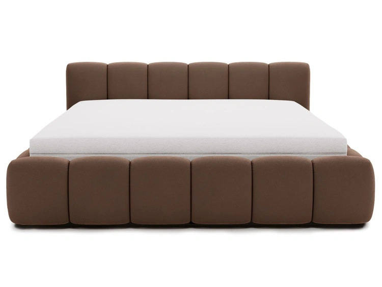 Polsterbett mit Bettkasten und Lattenrost 200x200 Cloud Low Braun