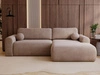 Ecksofa L-Form mit Schlaffunktion und Bettkasten Savana Rechts Dunkelbeige