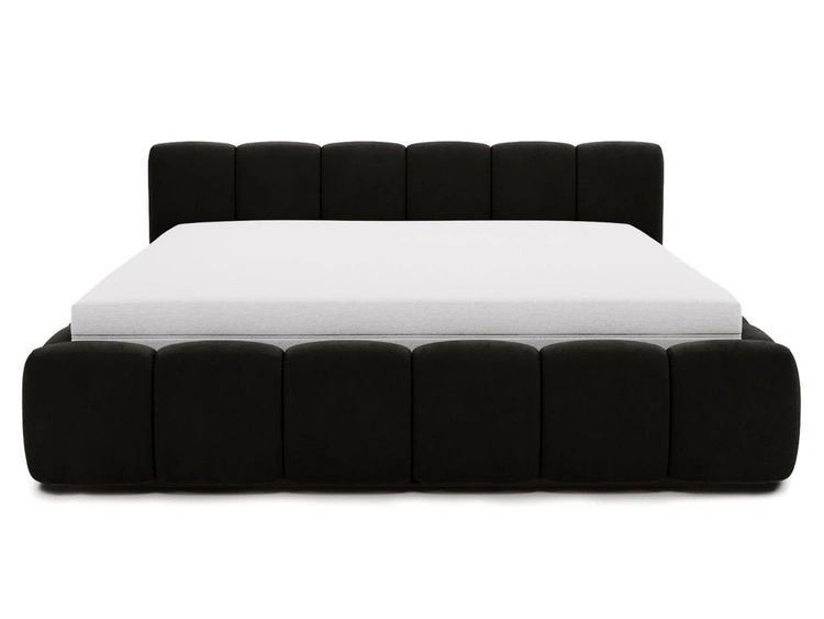 Polsterbett mit Bettkasten und Lattenrost 120x200 Cloud Low Schwarz