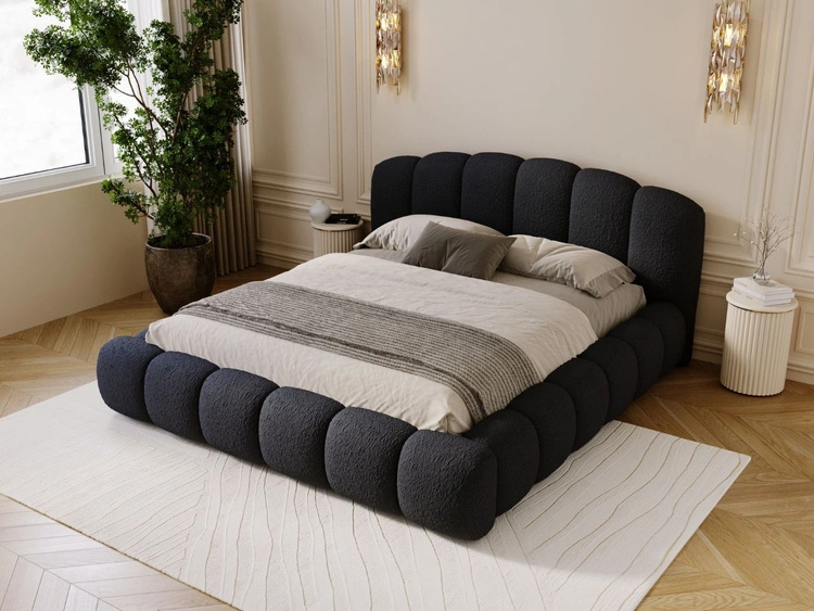 Polsterbett mit Stauraum und Lattenrost 140x200 Cloud Soft Schwarz