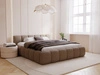 Polsterbett ohne Bettkasten mit Lattenrost 140x200 Cloud Low aus Bouclé-Stoff Braun