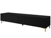 TV-Lowboard mit Türen auf Goldenen Beinen 175 cm Sorelle Schwarz Matt