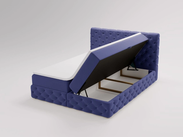 Boxspringbett mit Bettkasten 160x200 Canolo Dunkelblau