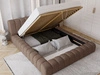 Polsterbett mit Bettkasten und Lattenrost 160x200 Italia Braun