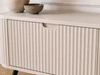 TV-Lowboard mit Türen Viva Beige auf Schwarzen Beinen