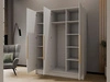 Kleiderschrank mit Spiegel 150 cm Lucca Weiß mit goldenen Griffen
