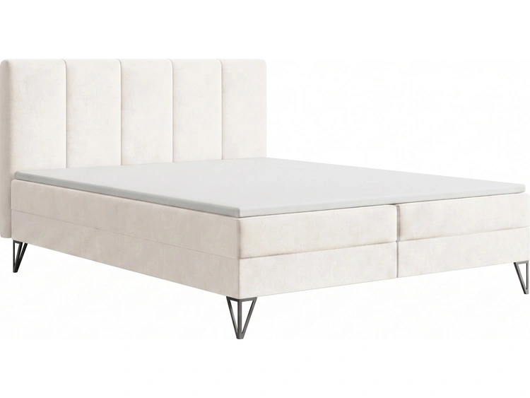 Boxspringbett mit Bettkasten 140x200 Vendi cremig