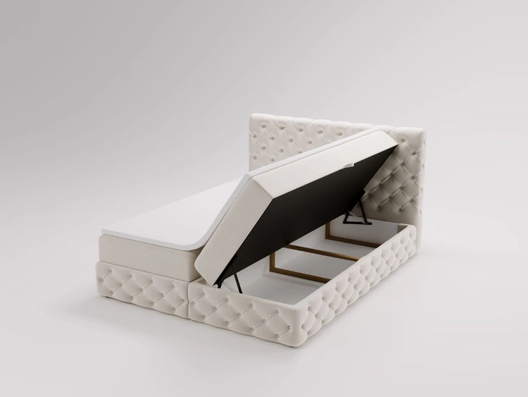 Boxspringbett mit Bettkasten 180x200 Canolo Creme