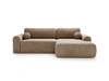 Ecksofa L-Form mit Schlaffunktion und Bettkasten Savana Rechts Dunkelbeige