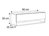 Hänge TV-Schrank 90 cm für Wohnzimmer mit LED-Beleuchtung Aurelie Artisan Eiche