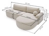 Ecksofa L-Form Links mit Schlaffunktion und Bettkasten Aurio O Hellbraun