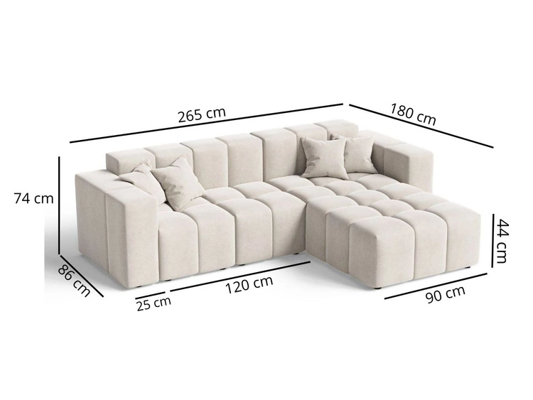 Ecksofa L-Form Rechts Moderne Ecksofa Loopo Schwarz