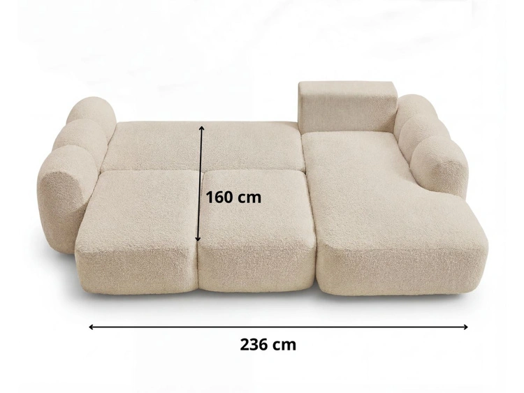Ecksofa L-Form mit Schlaffunktion und Bettkasten Avelin Links Schwarz
