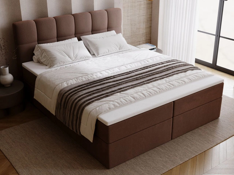 Boxspringbett mit Bettkasten 160x200 Maison Braun